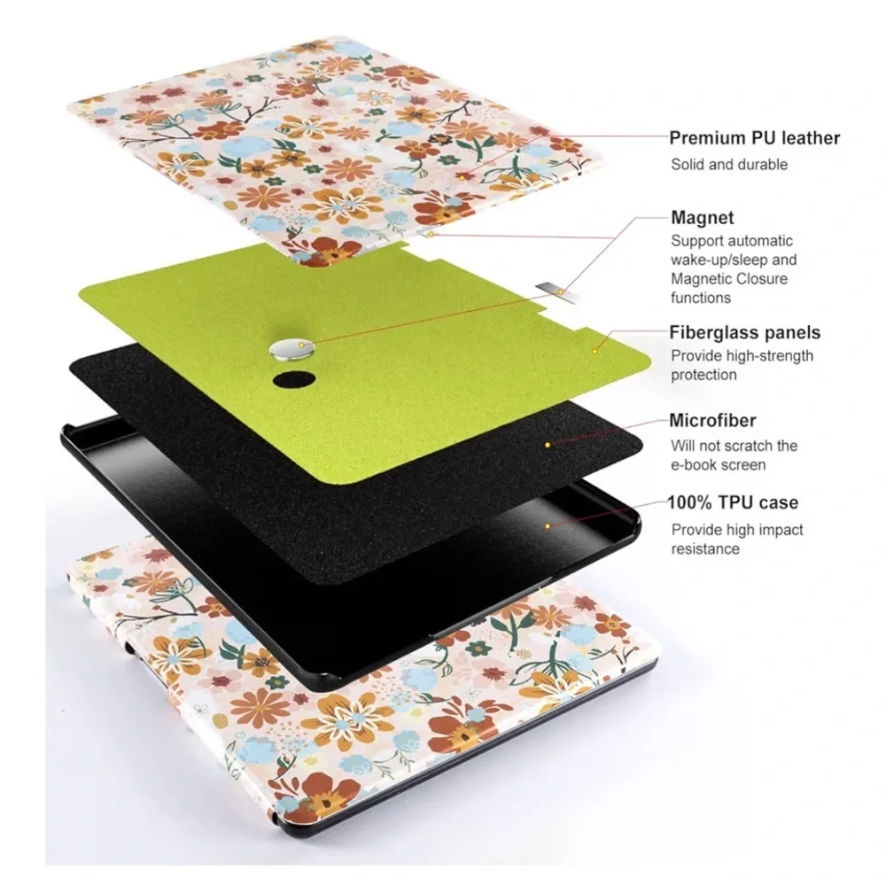 CoBak Case for Kindle Scribe - All New PU Leather Cover